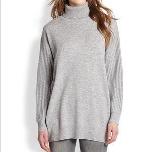 Vince Oversized Wool Cashmere Sweater in Grey